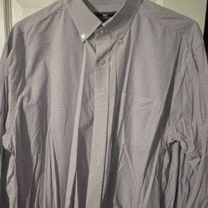 Vineyard Vines performance white & purple XL classic fit Murray shirt 100% Nylon